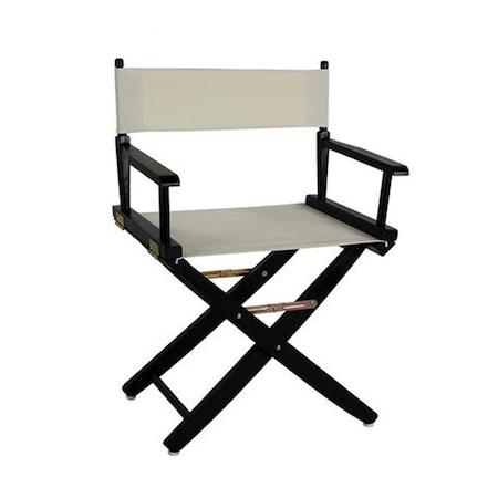 American Trail American Trails 206-02-032-12 18 in. Extra-Wide Premium Directors Chair; Black Frame with Natural Color Cover 206-02/032-12